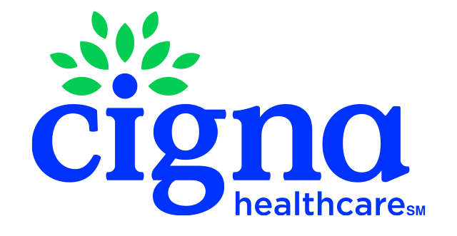 Cigna Logo Blue with Green Leaves Above the 'i'