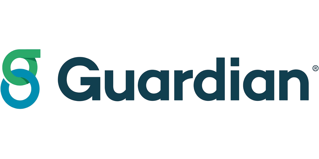 Guardian Logo with Green and Blue 'G' to the Left of Lettering